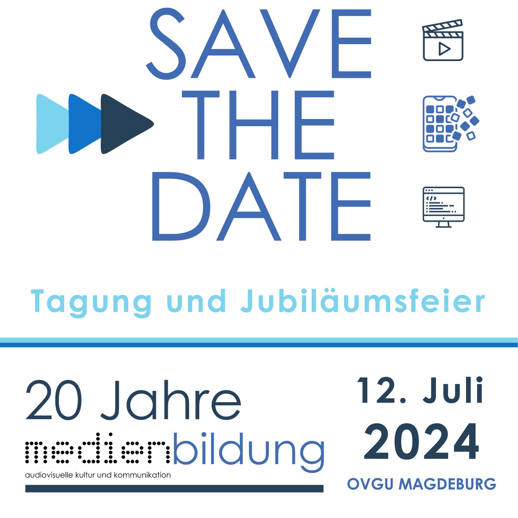 20 Jahre Medienbildung – Tagung und Jubiläumsfeier – Save the Date – 12. Juli 2024